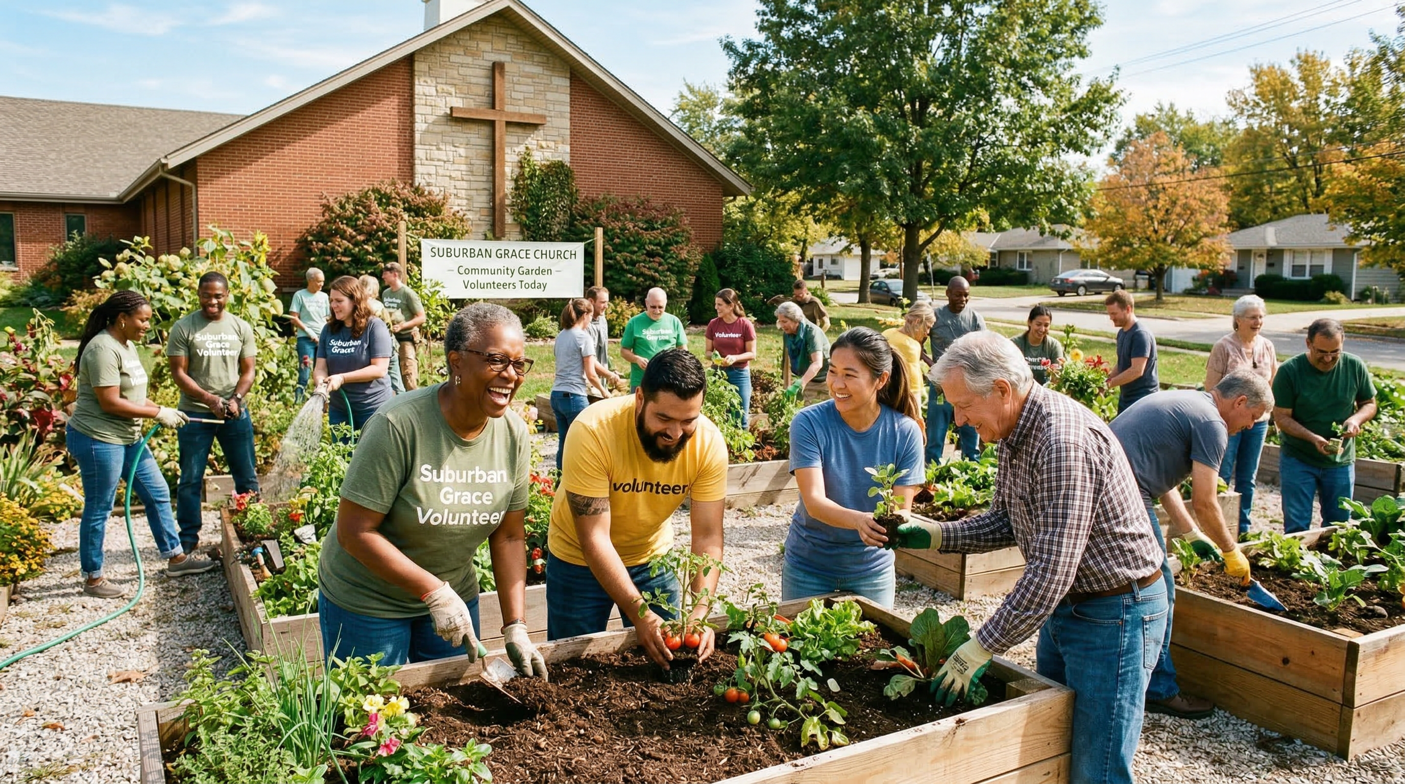 Community volunteers working together