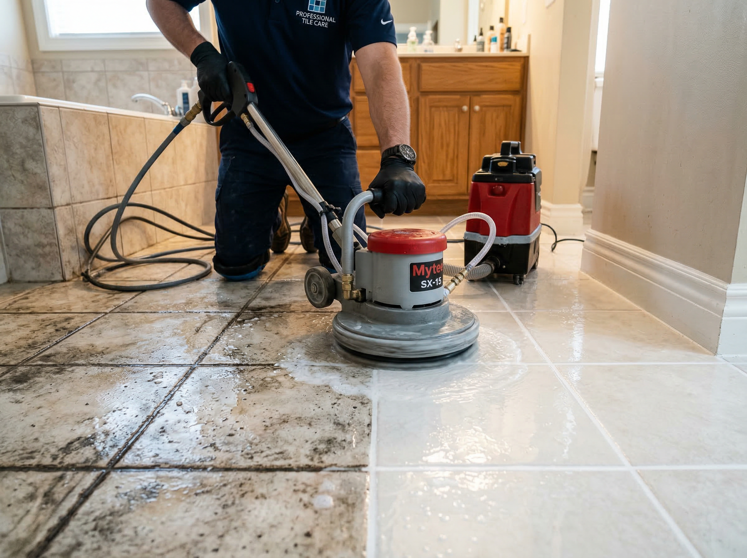 Professional tile and grout cleaning service